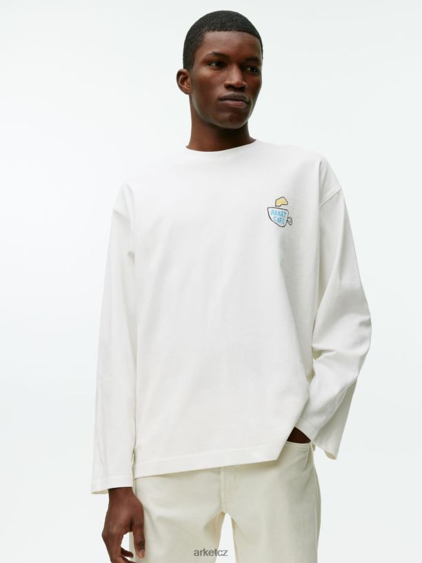 ženy ARKET café tričko s dlouhým rukávem oblečení bílý J8R2D1038