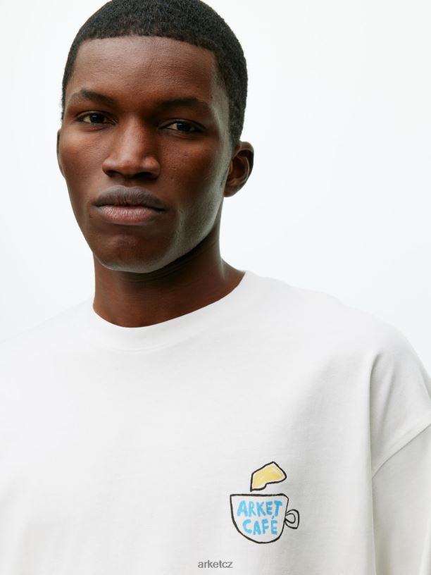 ženy ARKET café tričko s dlouhým rukávem oblečení bílý J8R2D1038