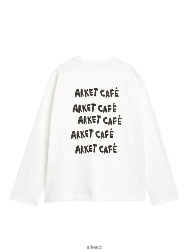 ženy ARKET café tričko s dlouhým rukávem oblečení bílý J8R2D1038