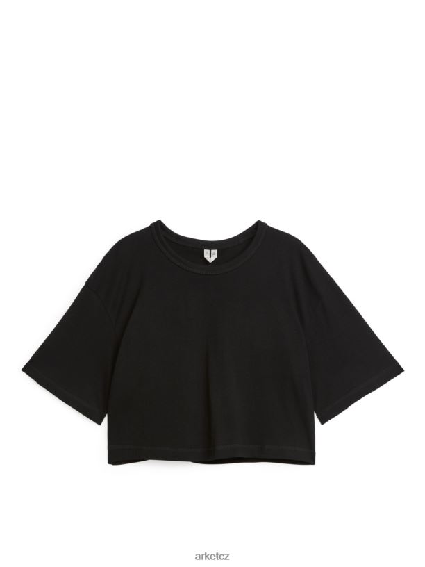 ženy ARKET crop tričko oblečení Černá J8R2D298