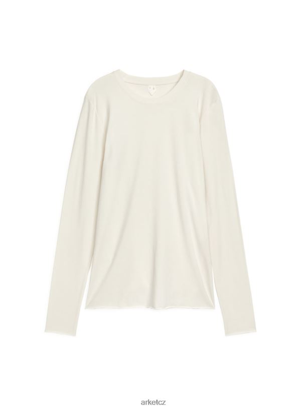 ženy ARKET dlouhý rukáv ze směsi lyocellu oblečení špinavě bílé J8R2D380