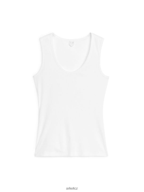 ženy ARKET žebrované tílko oblečení bílý J8R2D363