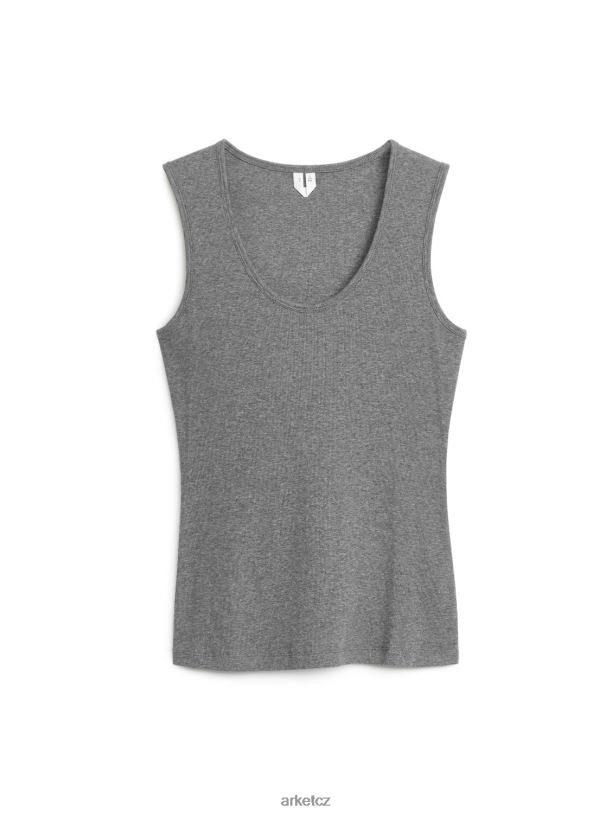 ženy ARKET žebrované tílko oblečení šedá melanž J8R2D287