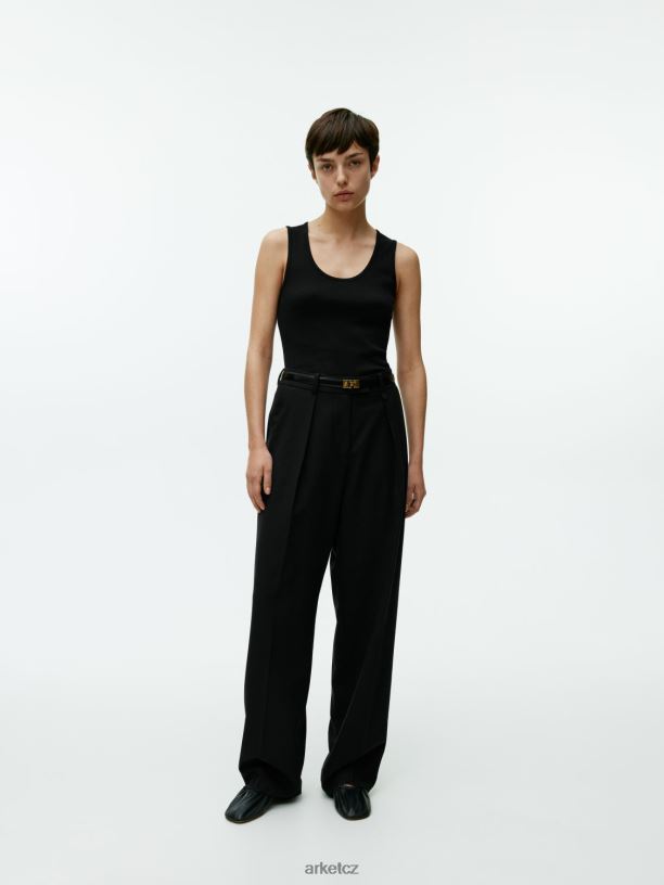 ženy ARKET žebrované tílko oblečení Černá J8R2D364