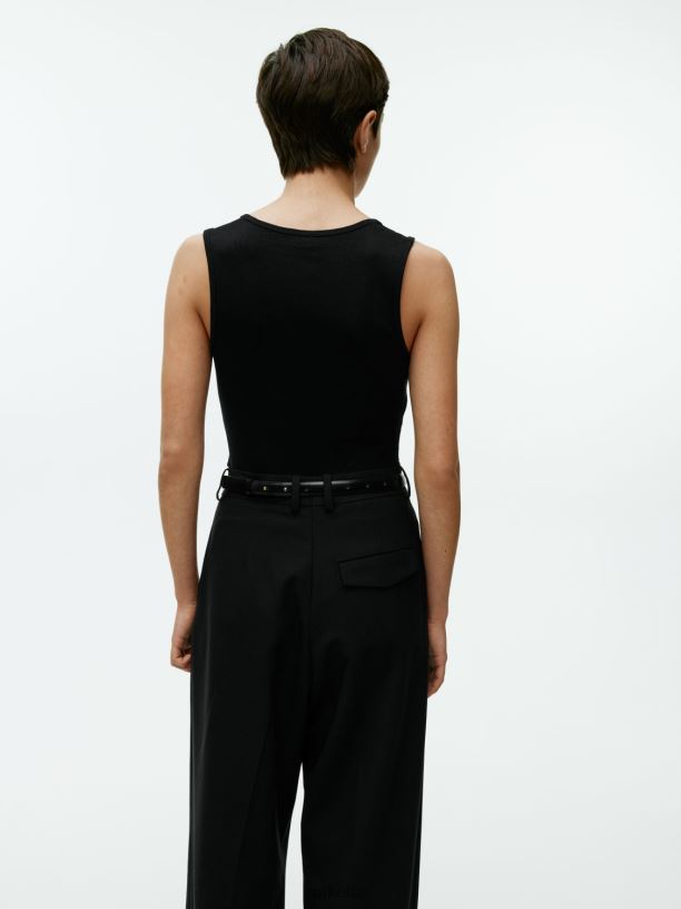 ženy ARKET žebrované tílko oblečení Černá J8R2D364