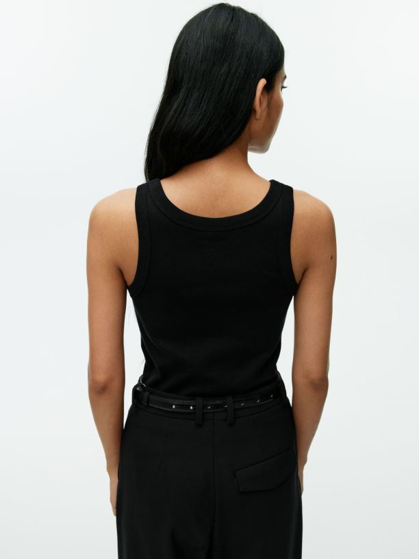 ženy ARKET žebrované tílko oblečení Černá J8R2D384