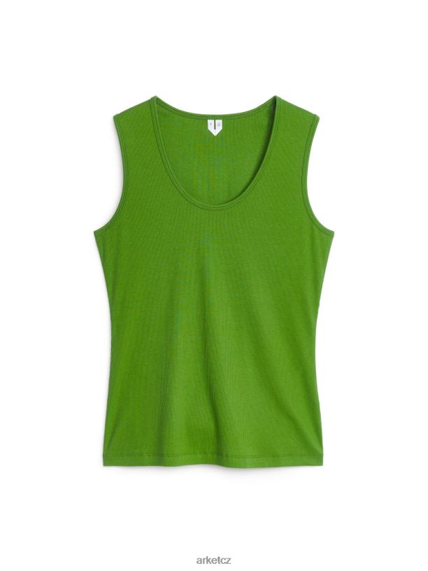 ženy ARKET žebrované tílko oblečení zelená J8R2D330