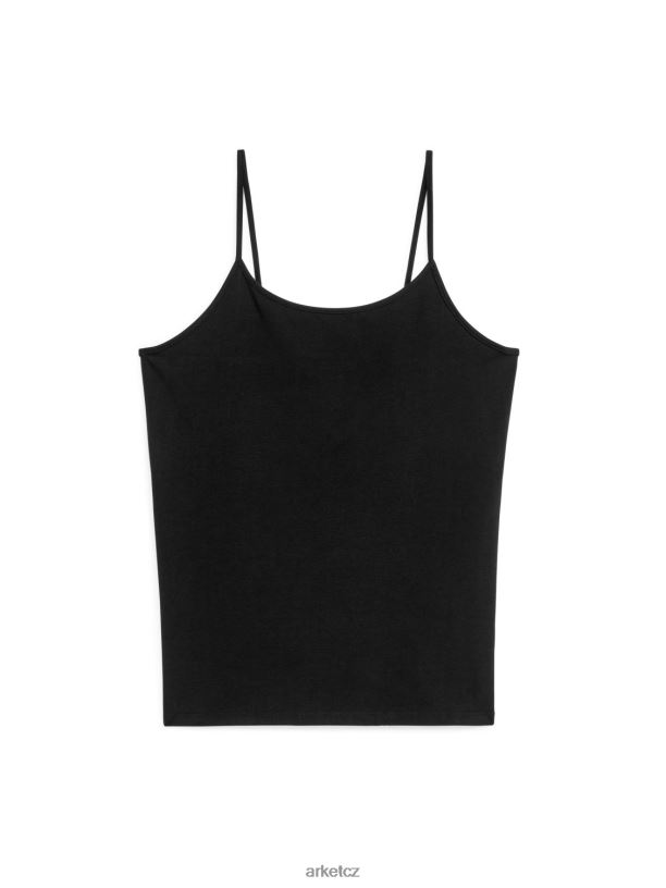 ženy ARKET žerzejový pásek top oblečení Černá J8R2D365
