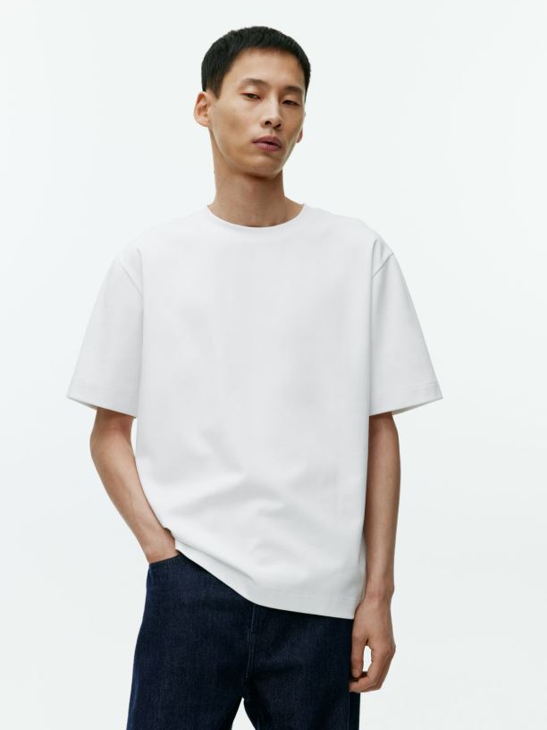 ženy ARKET interlockové tričko oblečení bílý J8R2D1008