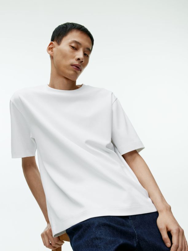 ženy ARKET interlockové tričko oblečení bílý J8R2D1008