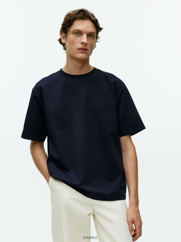 ženy ARKET interlockové tričko oblečení tmavě modrá J8R2D1009