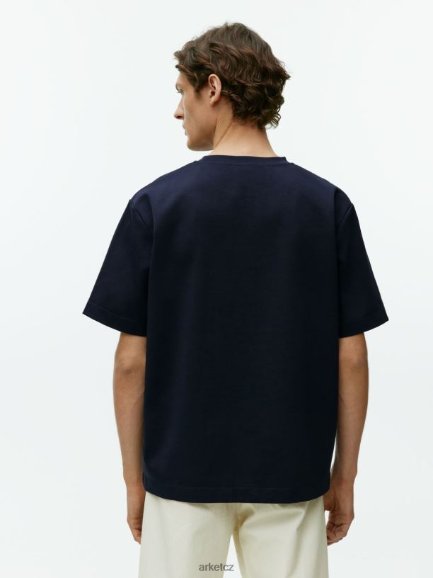 ženy ARKET interlockové tričko oblečení tmavě modrá J8R2D1009