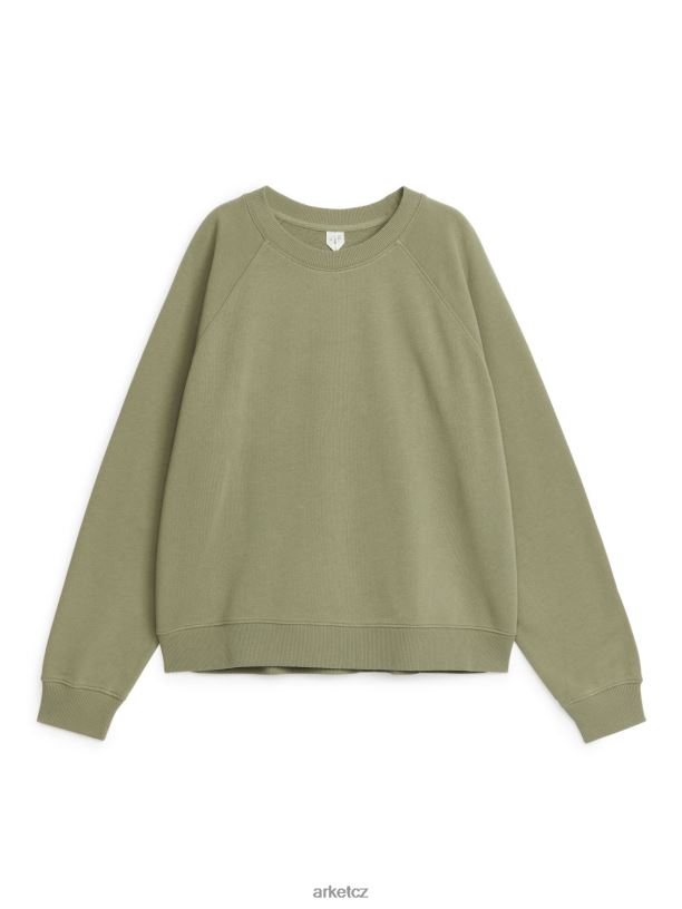 ženy ARKET měkká mikina z francouzského froté oblečení zelená J8R2D291