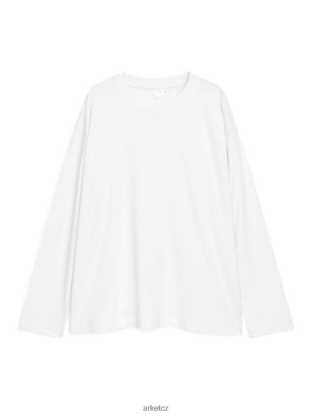 ženy ARKET oversized pima bavlněné tričko oblečení bílý J8R2D386