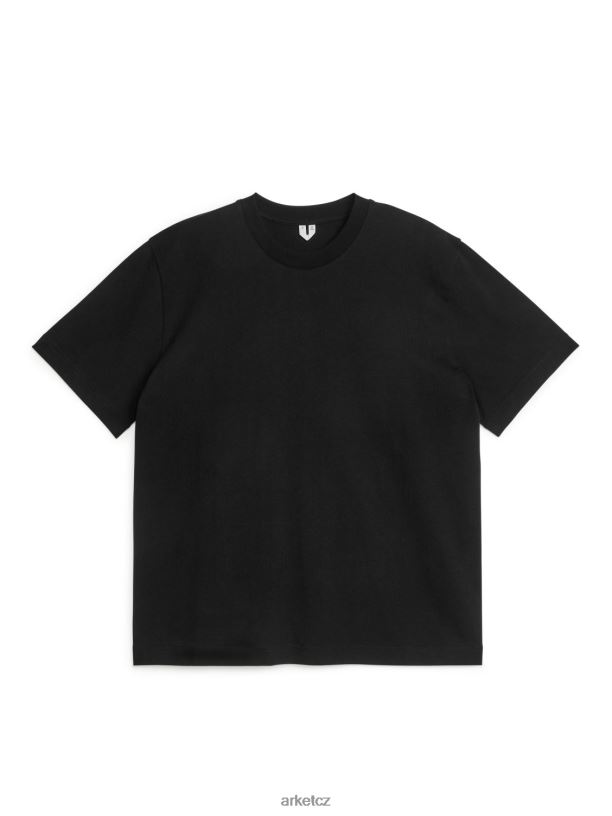 ženy ARKET oversized tričko vysoké gramáže oblečení Černá J8R2D1004