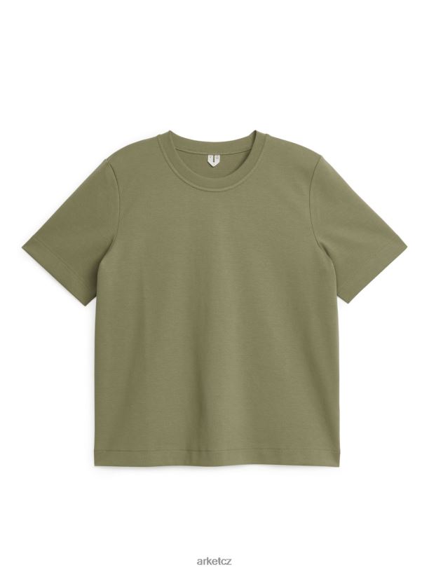 ženy ARKET těžké tričko oblečení khaki zelená J8R2D317