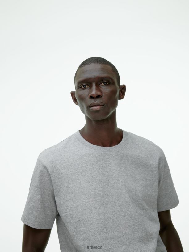 ženy ARKET těžké tričko oblečení světle šedá melanž J8R2D997