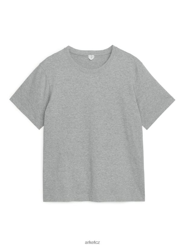 ženy ARKET těžké tričko oblečení světle šedá melanž J8R2D997
