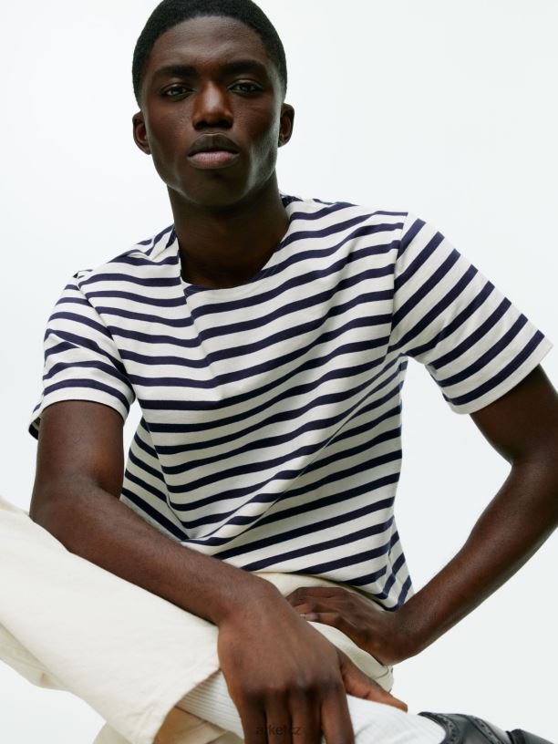 ženy ARKET těžké tričko oblečení tmavě modrá/bílá J8R2D1001