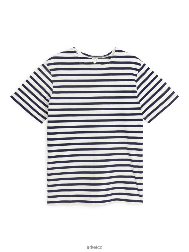 ženy ARKET těžké tričko oblečení tmavě modrá/bílá J8R2D1001