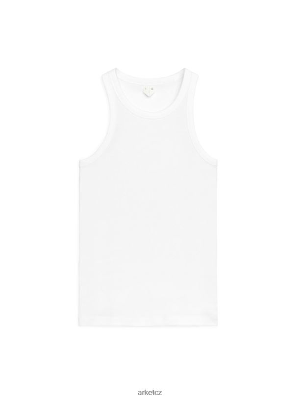 ženy ARKET tílko rib racer oblečení bílý J8R2D275