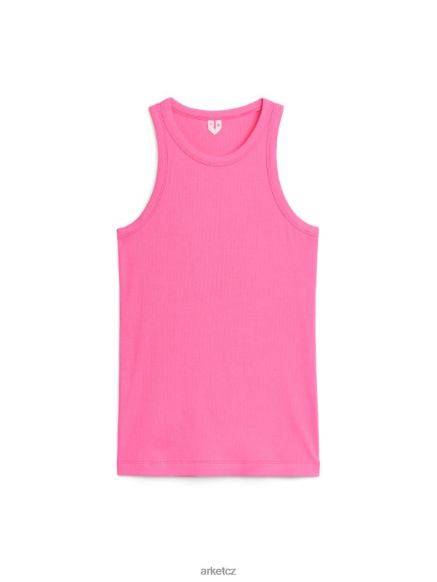 ženy ARKET tílko rib racer oblečení sytě růžová J8R2D342