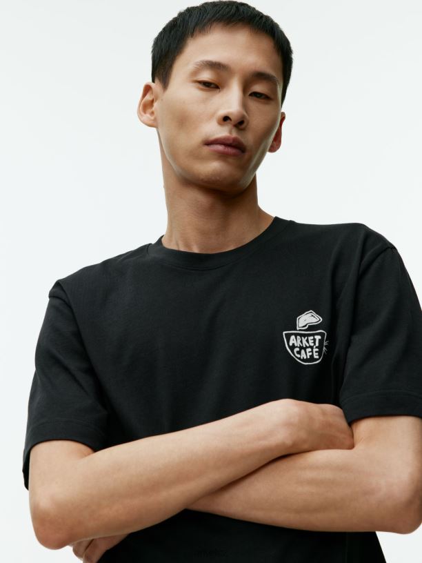 ženy ARKET tričko kavárny oblečení Černá J8R2D1037