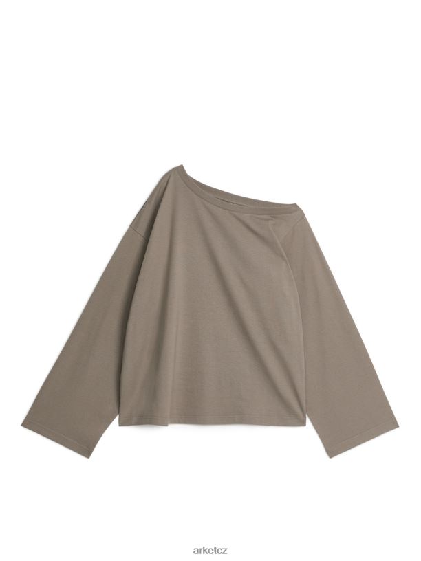 ženy ARKET tričko s asymetrickým výstřihem oblečení krtek J8R2D335