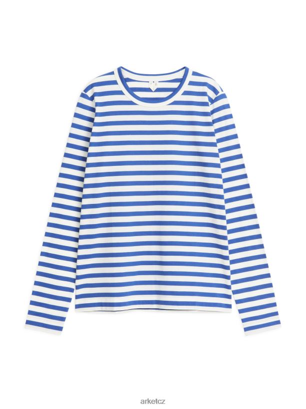 ženy ARKET tričko s dlouhým rukávem oblečení Modrá bílá J8R2D349