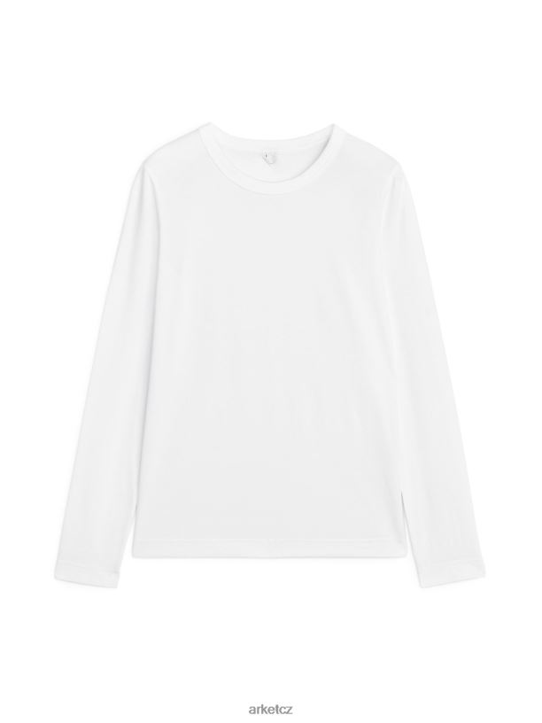 ženy ARKET tričko s dlouhým rukávem oblečení bílý J8R2D391