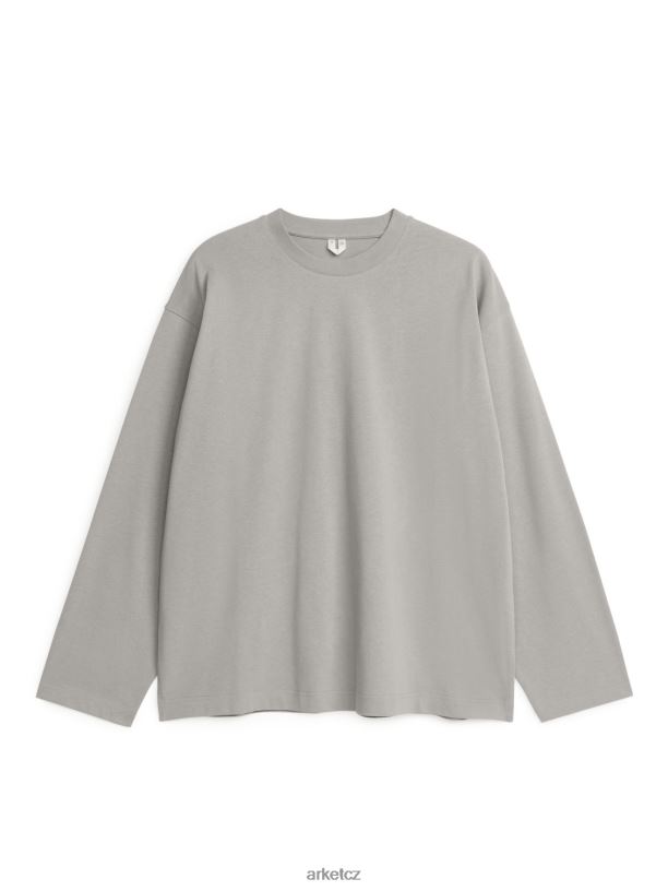 ženy ARKET tričko s dlouhým rukávem oblečení Šedá J8R2D1030