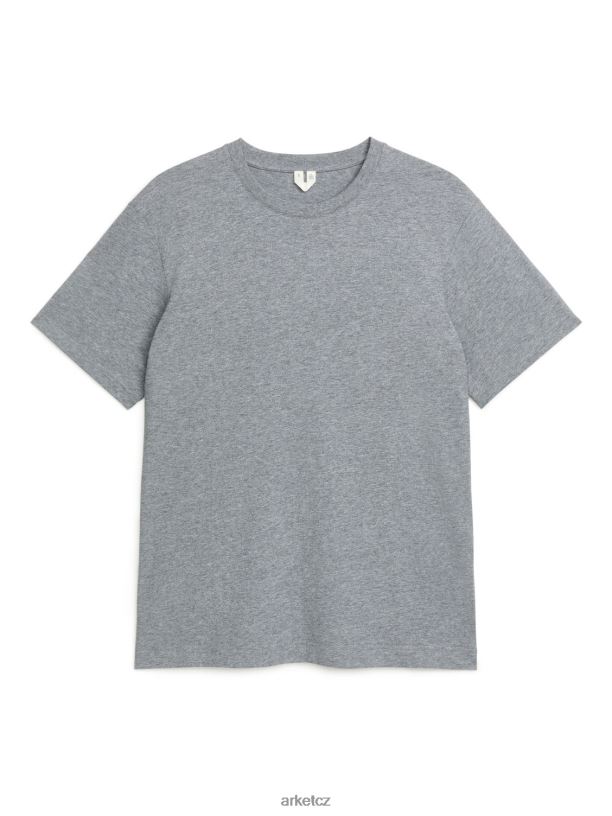 ženy ARKET tričko střední gramáže oblečení šedá melanž J8R2D988