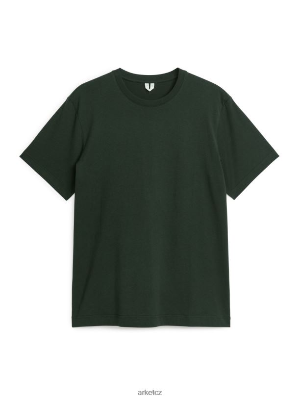 ženy ARKET tričko střední gramáže oblečení tmavozelený J8R2D990