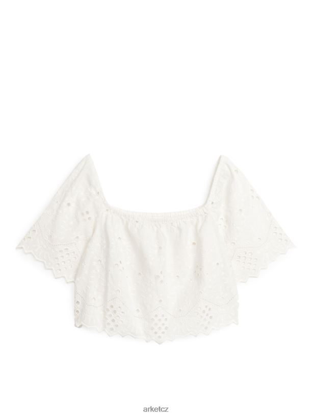 ženy ARKET vyšívaný top oblečení bílý J8R2D37