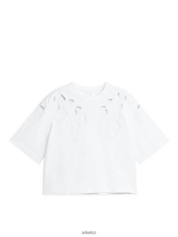 ženy ARKET vyšívané tričko oblečení bílý J8R2D293