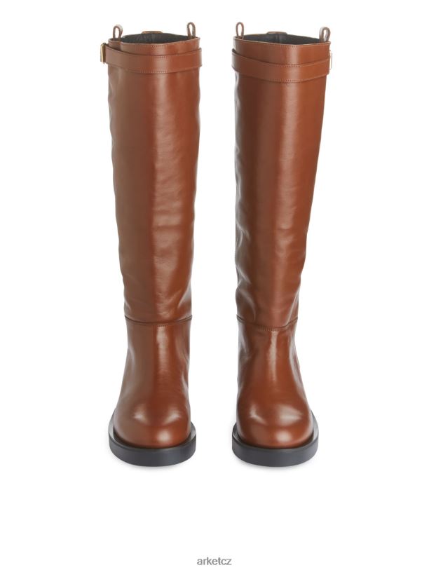 ženy ARKET kožené jezdecké boty obuv hnědý J8R2D733