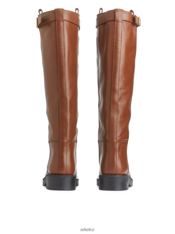 ženy ARKET kožené jezdecké boty obuv hnědý J8R2D733