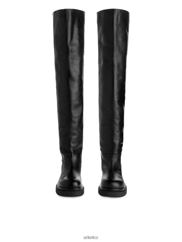 ženy ARKET kožené kozačky nad kolena obuv Černá J8R2D735