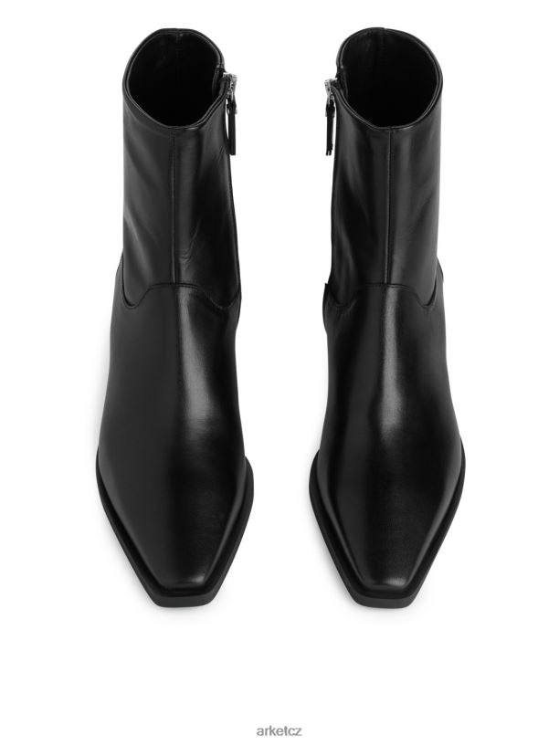 ženy ARKET kovbojské kožené boty obuv Černá J8R2D726