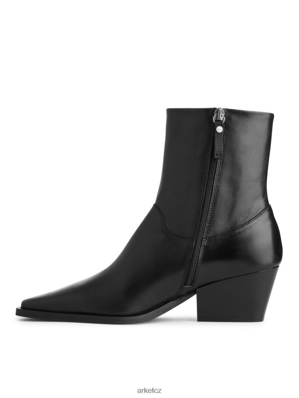 ženy ARKET kovbojské kožené boty obuv Černá J8R2D726