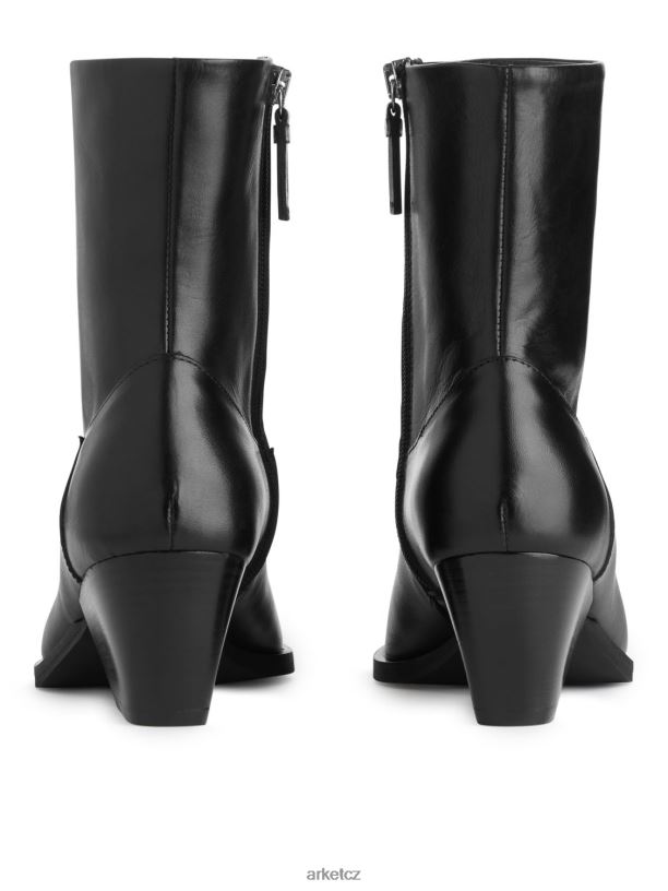 ženy ARKET kovbojské kožené boty obuv Černá J8R2D726