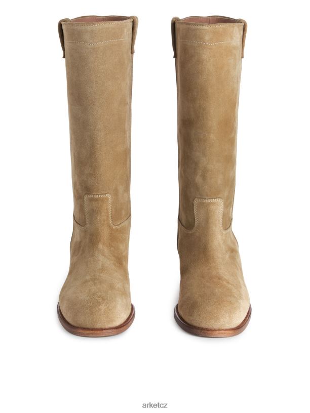 ženy ARKET semišové boty obuv béžový J8R2D725