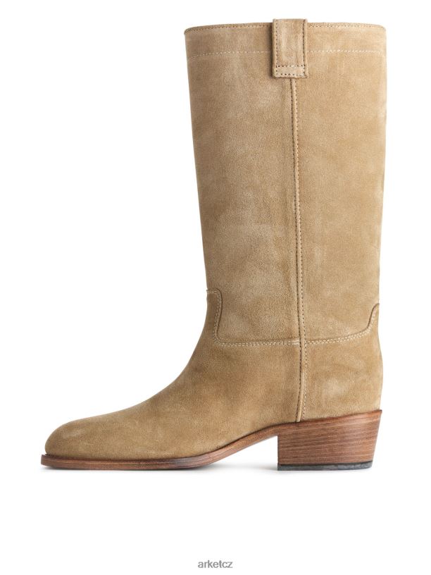 ženy ARKET semišové boty obuv béžový J8R2D725