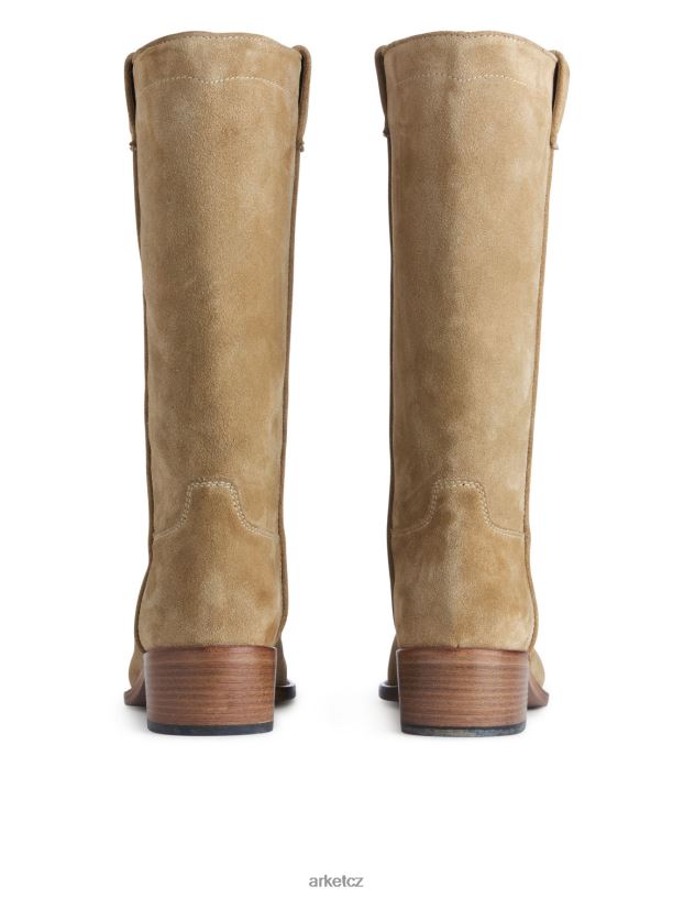 ženy ARKET semišové boty obuv béžový J8R2D725