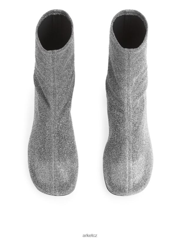 ženy ARKET strečové boty na podpatku obuv stříbrný J8R2D736