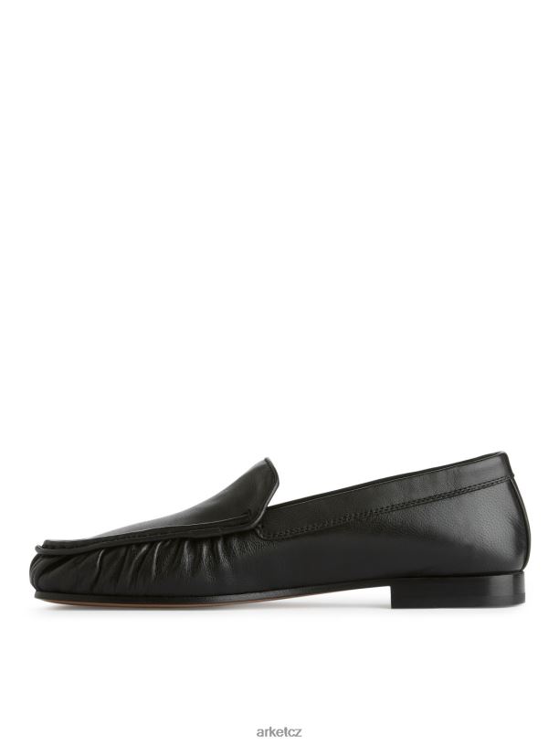 ženy ARKET kožené mokasíny obuv Černá J8R2D683