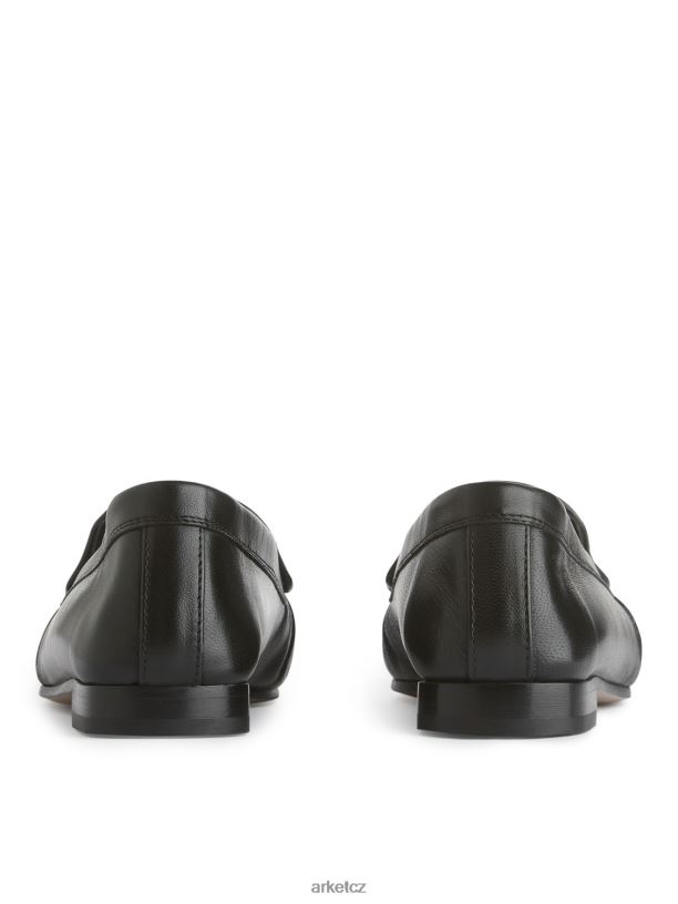 ženy ARKET kožené mokasíny obuv Černá J8R2D683