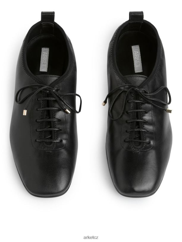 ženy ARKET šněrovací derby byty obuv Černá J8R2D720