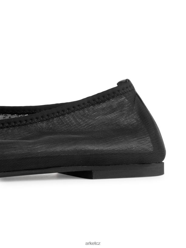 ženy ARKET síťované balerínky obuv Černá J8R2D717