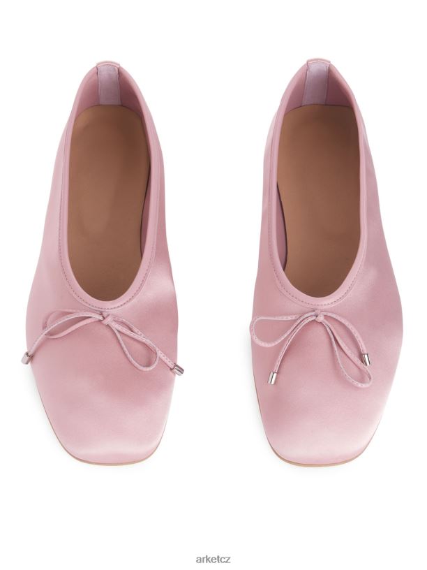 ženy ARKET saténové baleríny obuv růžový J8R2D718